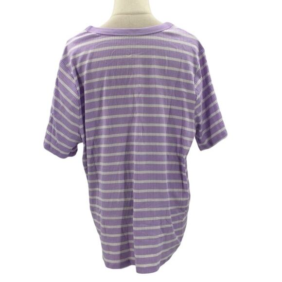 Lot of 2 - A NEW DAY SZ 2X Yellow/Purple Short Sleeve Ribbed T-Shirt NWT - Picture 5 of 11